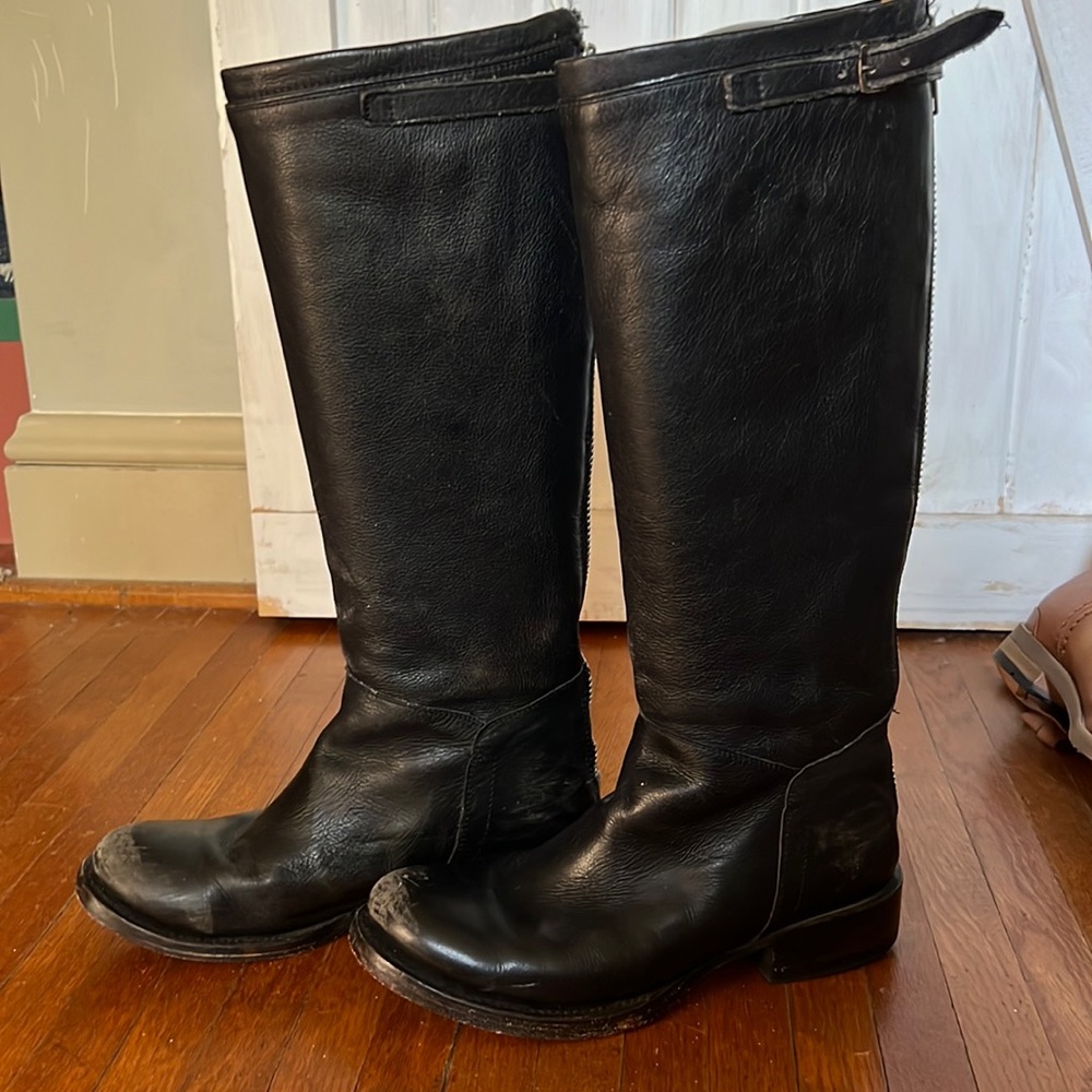 Ash brand distressed black high boots  size 39.5